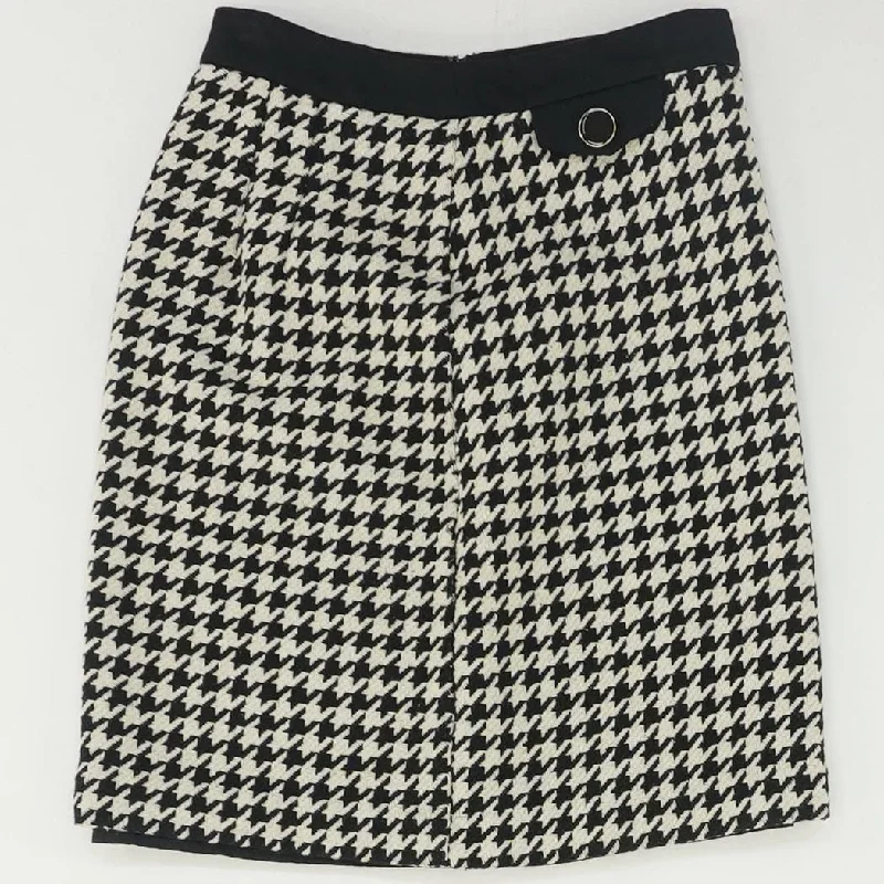 women's summer midi skirtsBlack Houndstooth Midi Skirt