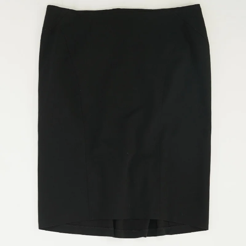 women's zip-up skirtsBlack Solid Midi Skirt