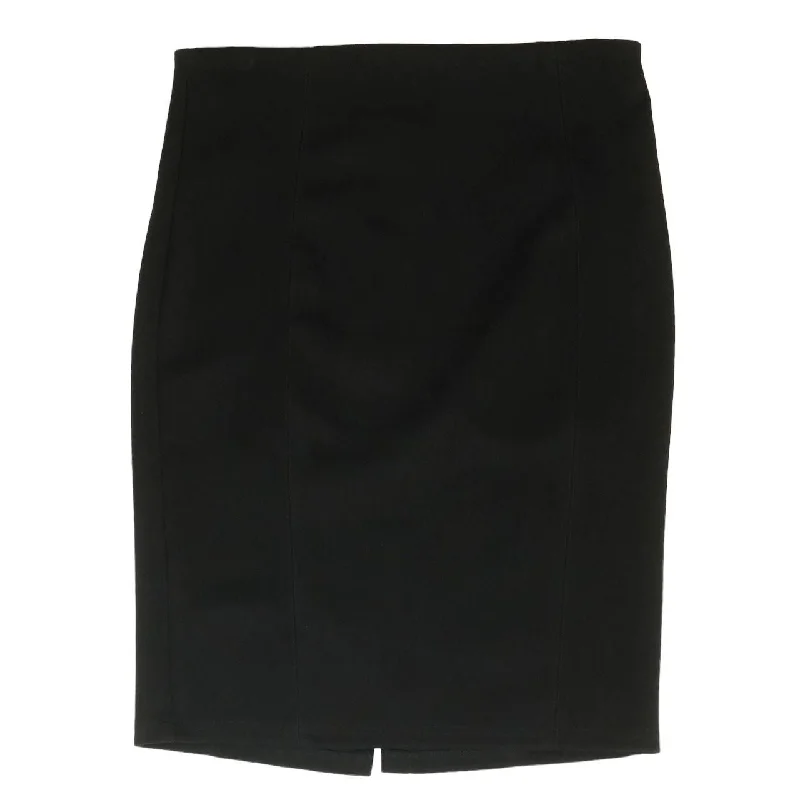 women's midi skirtsBlack Solid Midi Skirt