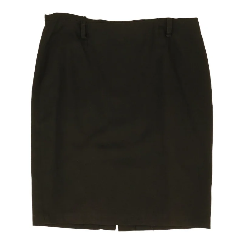 women's pajama-style formal skirtsBlack Solid Midi Skirt