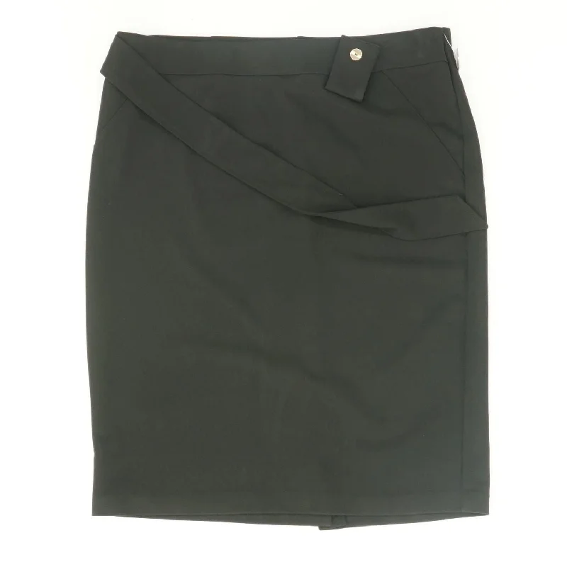 women's classic chiffon skirtsBlack Solid Midi Skirt