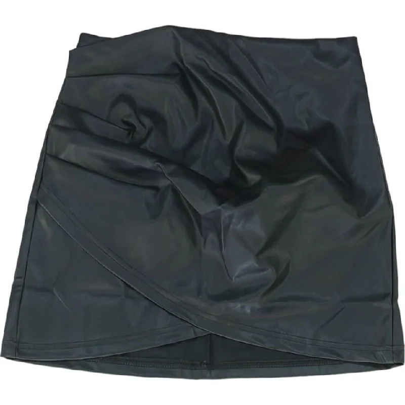 women's denim skirtsBlack Solid Mini Skirt