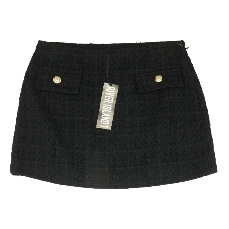 women's stretch skirtsBlack Solid Mini Skirt