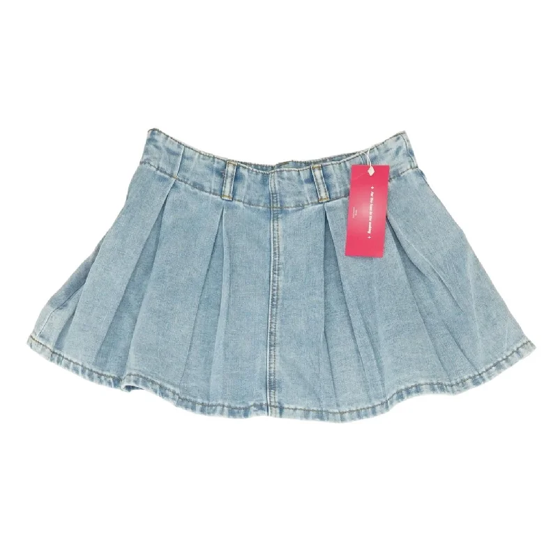 women's high-waisted skirtsBlue Solid Mini Skirt