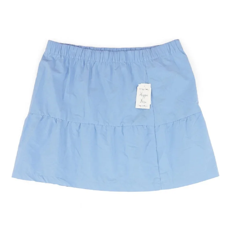 women's affordable velvet skirtsBlue Solid Mini Skirt