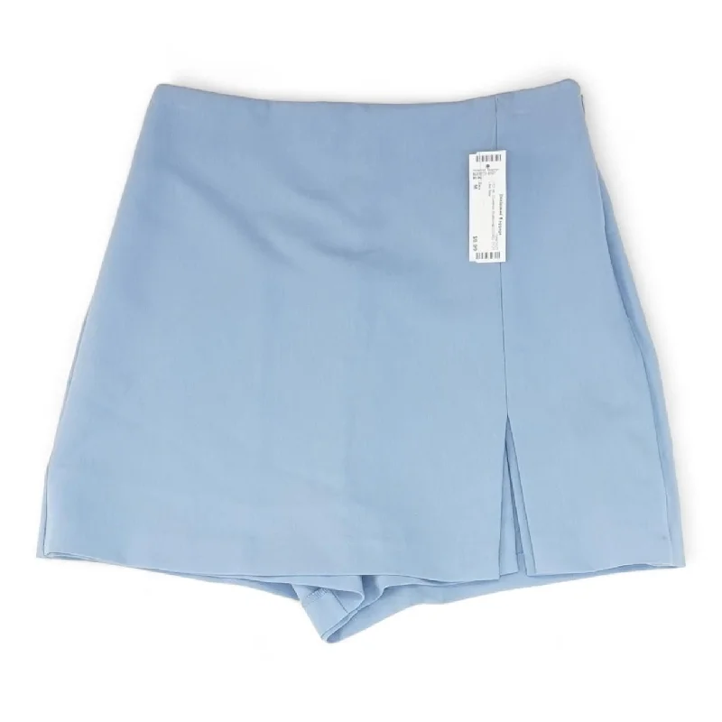 women's tiered skirtsBlue Solid Skort Skirt