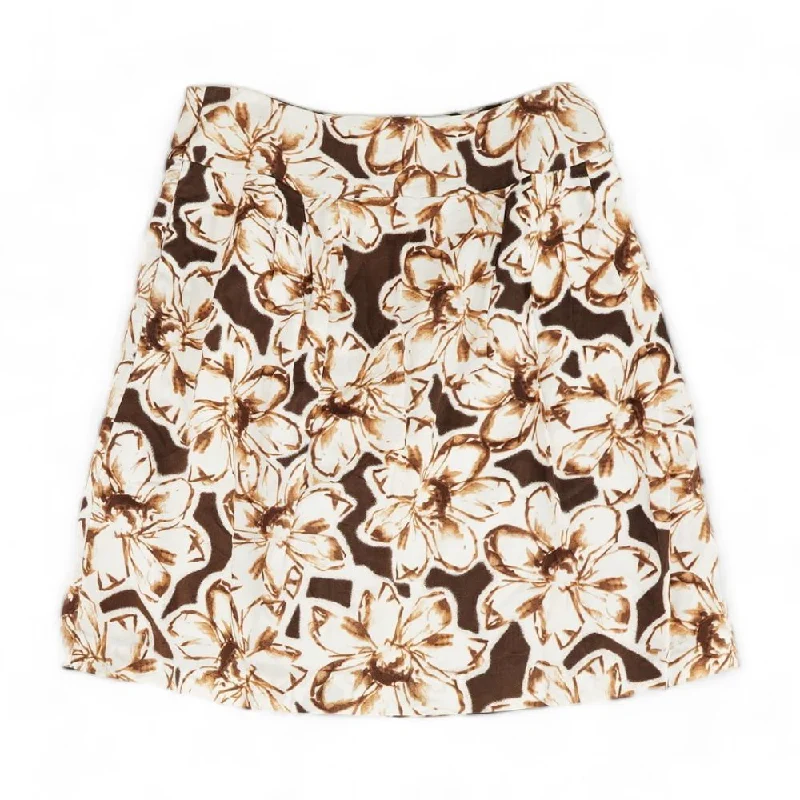 women's silk skirtsBrown Floral Mini Skirt