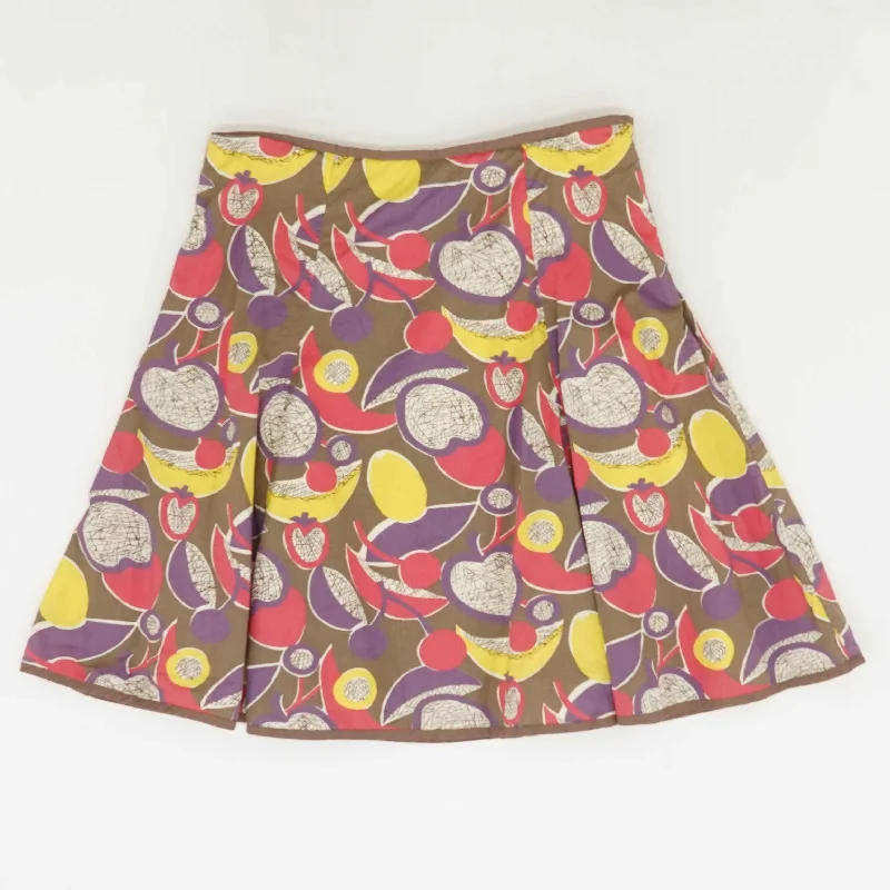 women's knitted skirtsBrown Fruit Midi Skirt