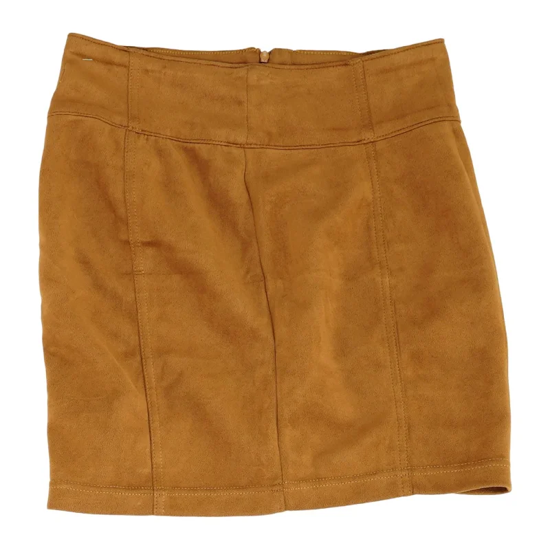 women's classic chiffon skirtsBrown Solid Mini Skirt