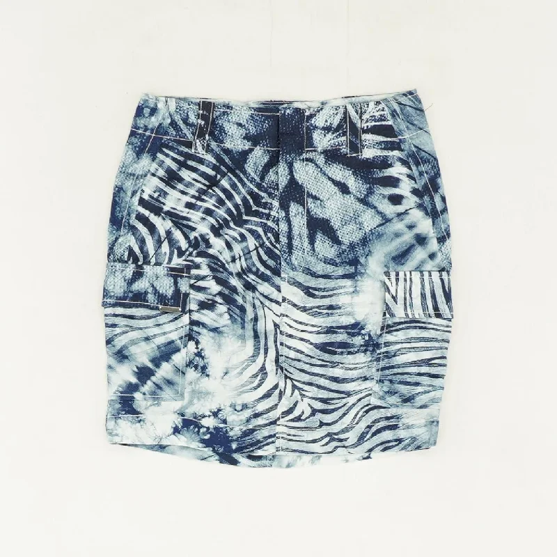 women's satin skirtsNavy Animal Print Mini Skirt