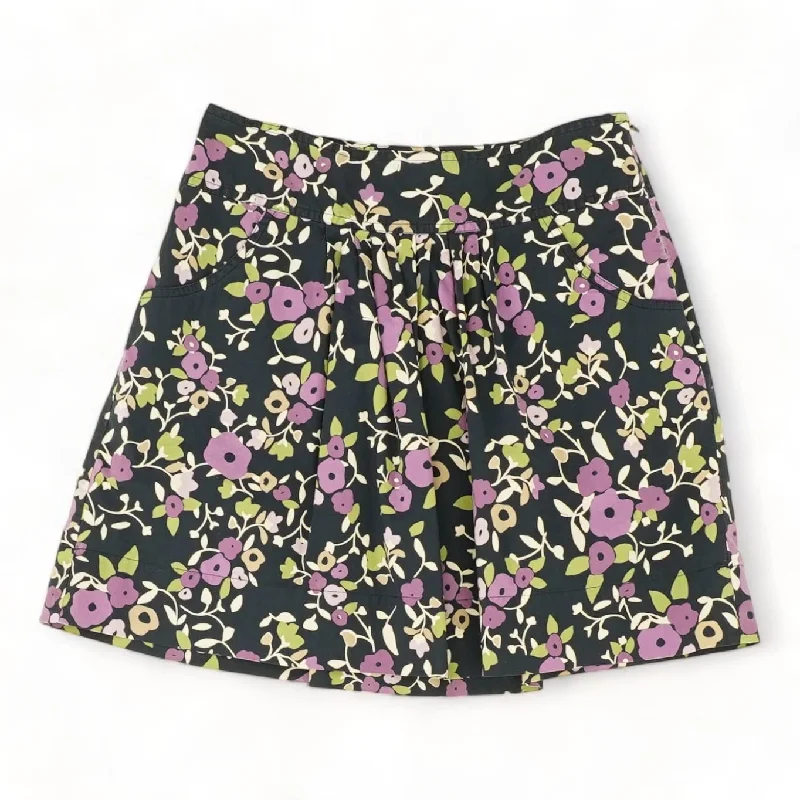 women's work skirtsNavy Floral Mini Skirt