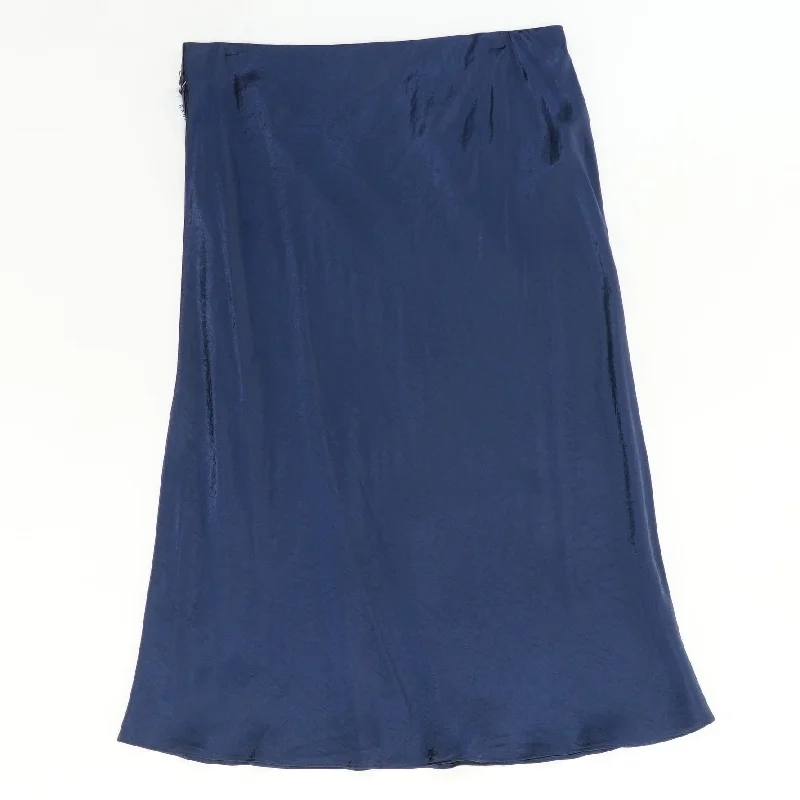 women's zip-front midi skirts for eventsNavy Midi Skirt