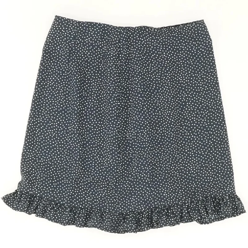 women's high-waisted skirtsNavy Polka Dot Mini Skirt