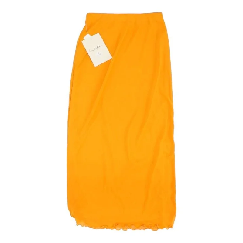 women's lightweight evening skirtsOrange Solid Midi Skirt