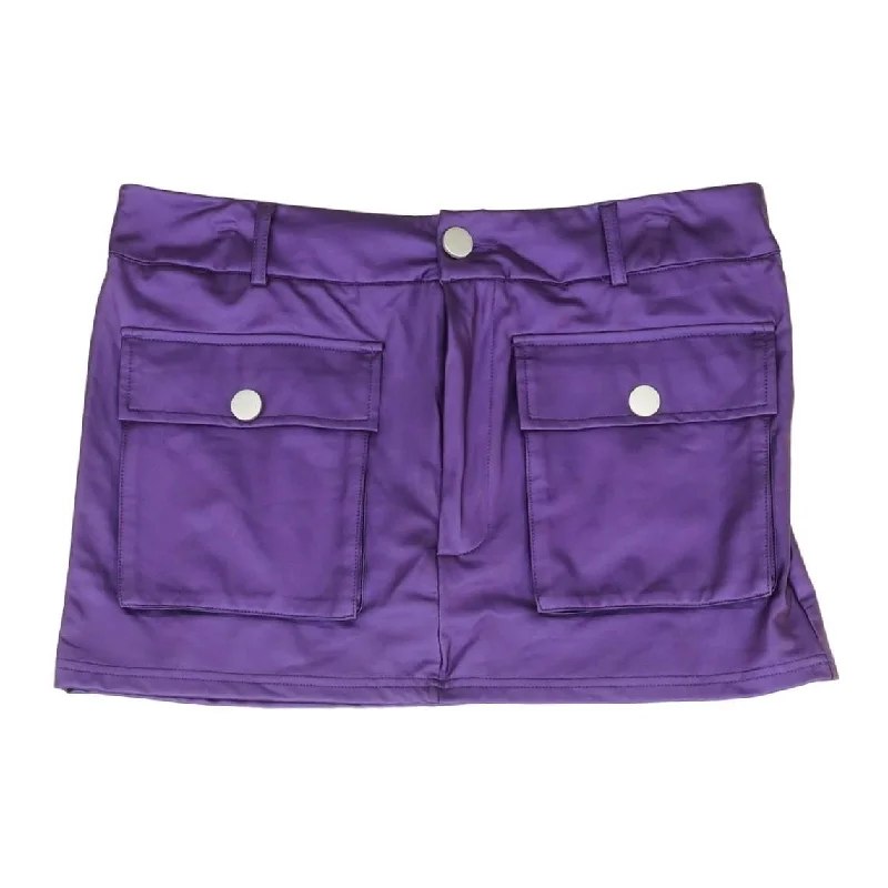 women's woven skirtsPurple Solid Mini Skirt