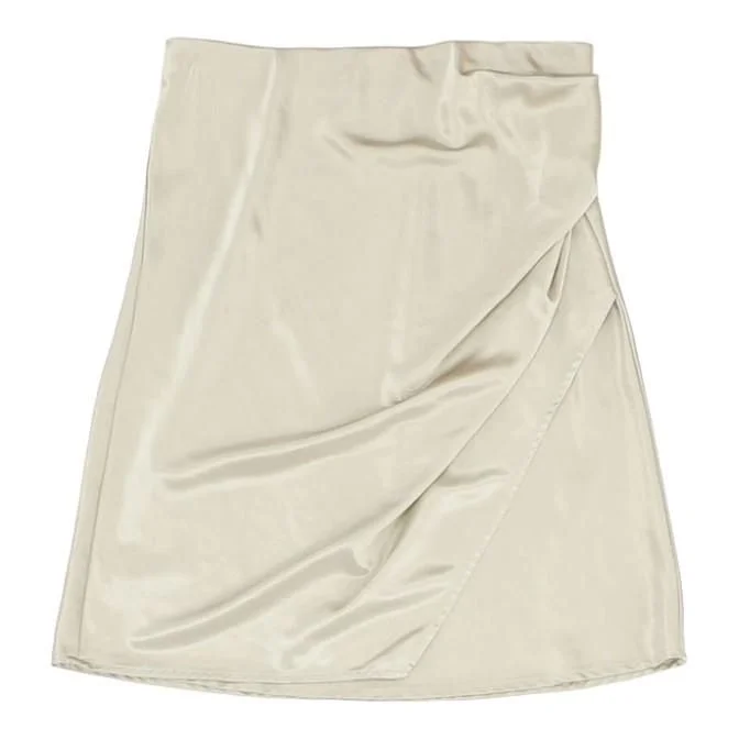 women's flowy midi skirts with pocketsSilver Solid Mini Skirt