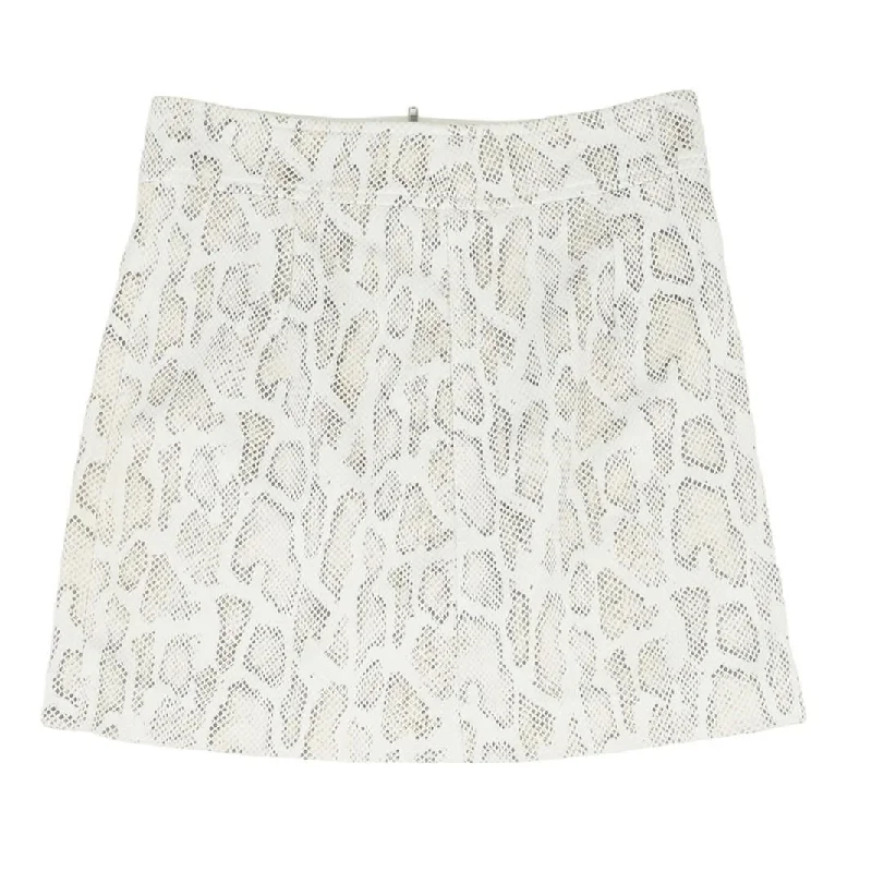 women's silk skirtsWhite Animal Print Mini Skirt