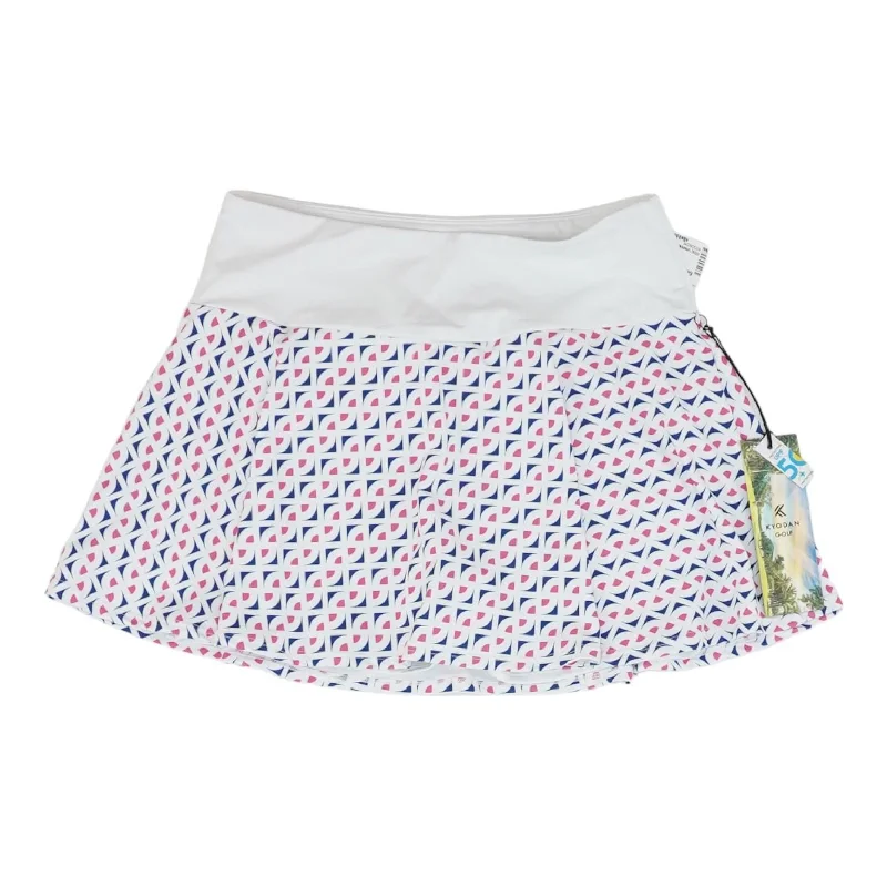 women's retro denim skirtsWhite Graphic Skort Skirt