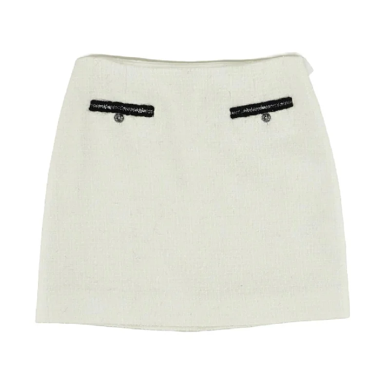 women's loungewear dressy skirtsWhite Solid Mini Skirt