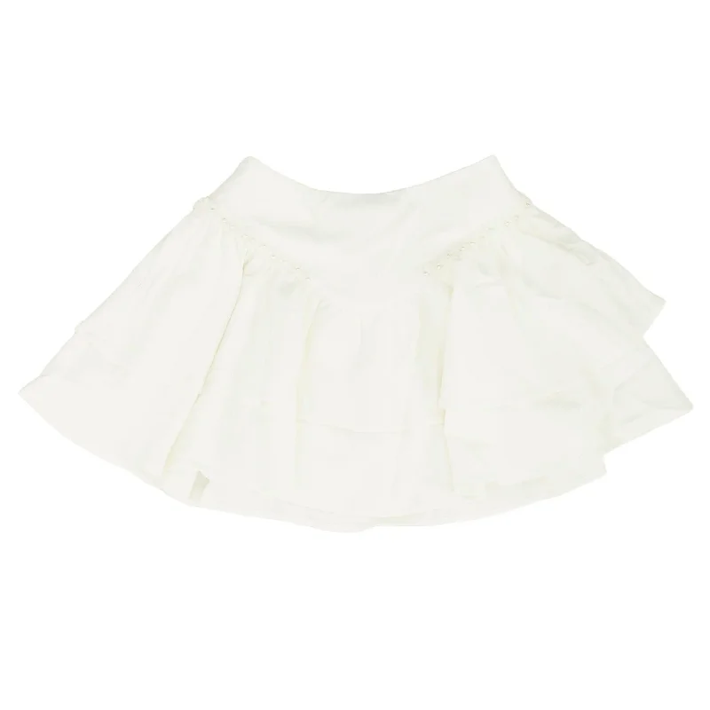 women's chiffon maxi skirtsWhite Solid Mini Skirt