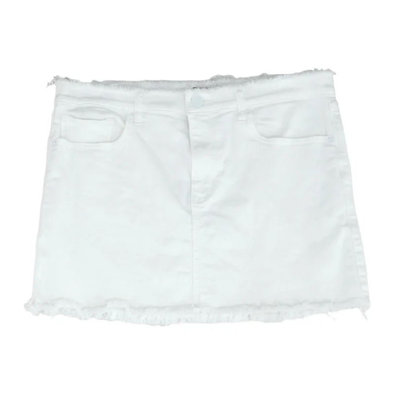 women's casual high-slit skirtsWhite Solid Mini Skirt