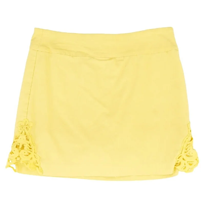 women's versatile work skirtsYellow Solid Mini Skirt