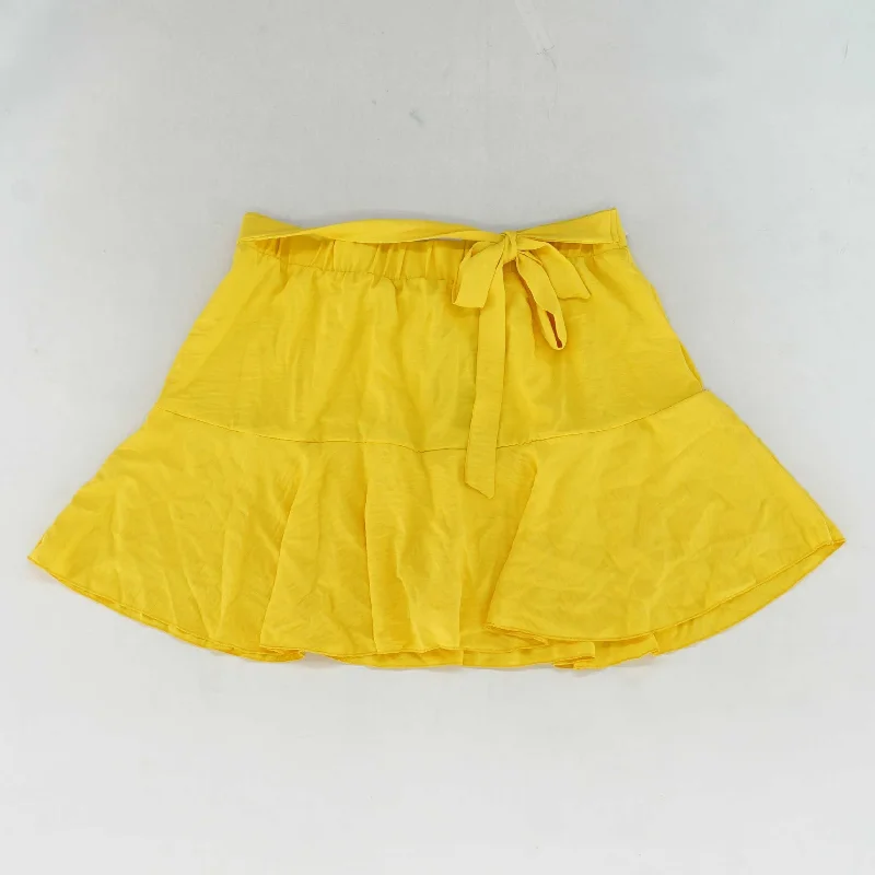 women's summer midi skirtsYellow Solid Mini Skirt