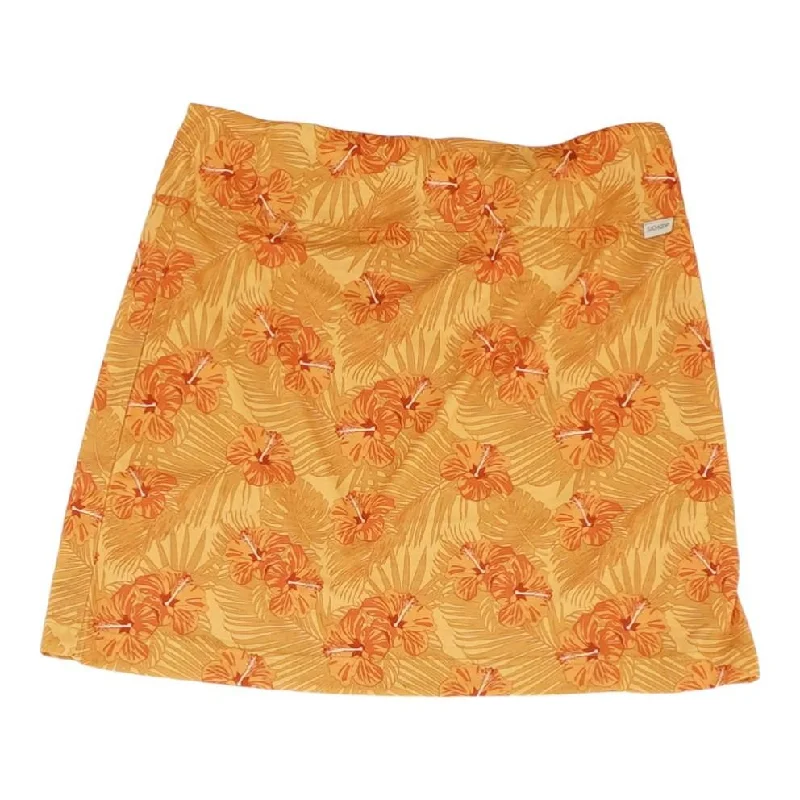 women's chic wrap skirtsYellow Tropical Midi Skirt