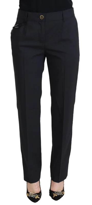 women's running pantsDolce & Gabbana Chic  Wool Blend Pants for Elevated Women's Style