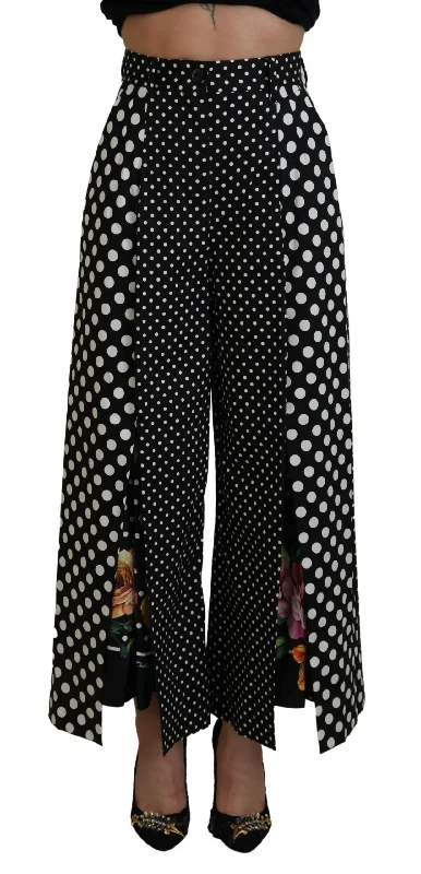 women's convertible pantsDolce & Gabbana Elegant High-Waist Polka Dot Women's Pants