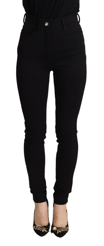 women's button-fly pantsDolce & Gabbana Elegant High-Waisted Slim Fit Women's Pants