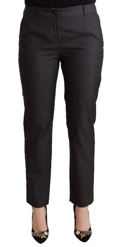 women's linen pantsDolce & Gabbana Elegant Tailo Virgin Wool and Silk Women's Pants