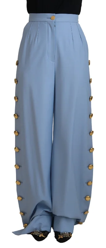 women's denim pantsDolce & Gabbana Elegant  Wool-Silk Blend Women's Pants