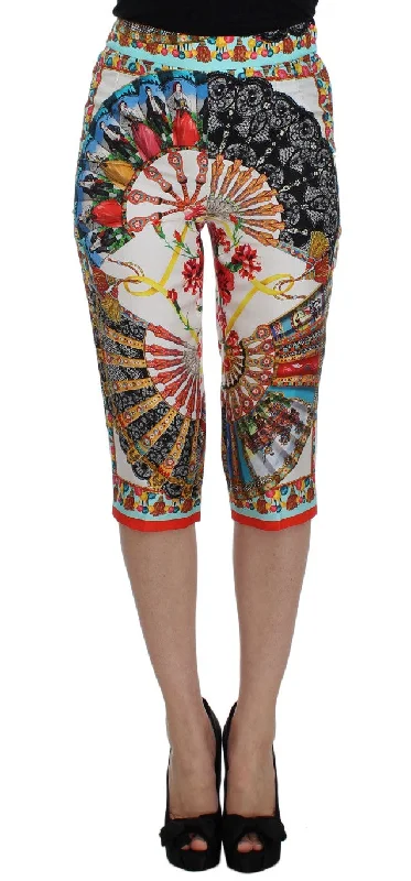 women's travel pantsDolce & Gabbana  Majolica Silk Capri Women's Pants