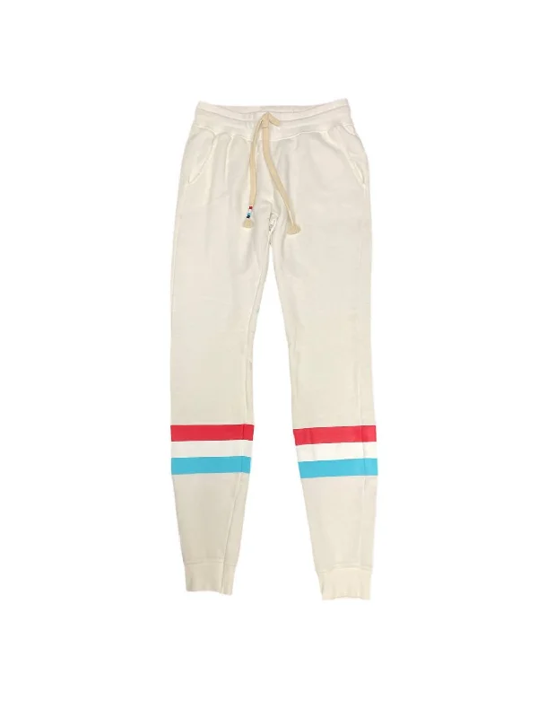 women's wide-leg pantsStripe Jogger In White