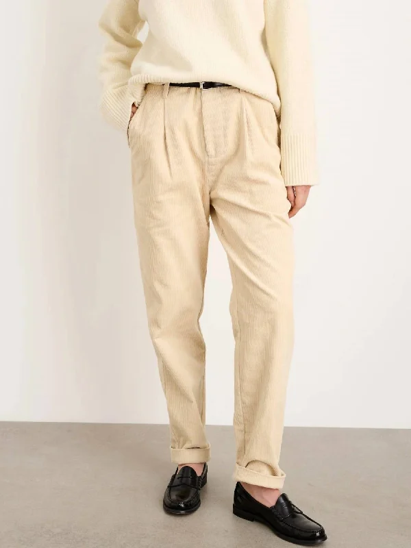 women's chiffon pantsWomen's Boy Pant In Corduroy In Almond Milk