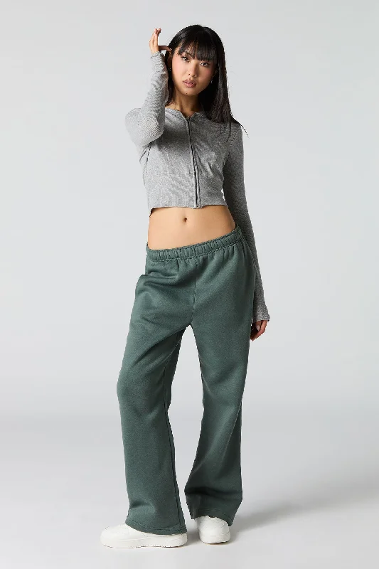 women's high-performance pantsSolid Fleece Wide Leg Sweatpant