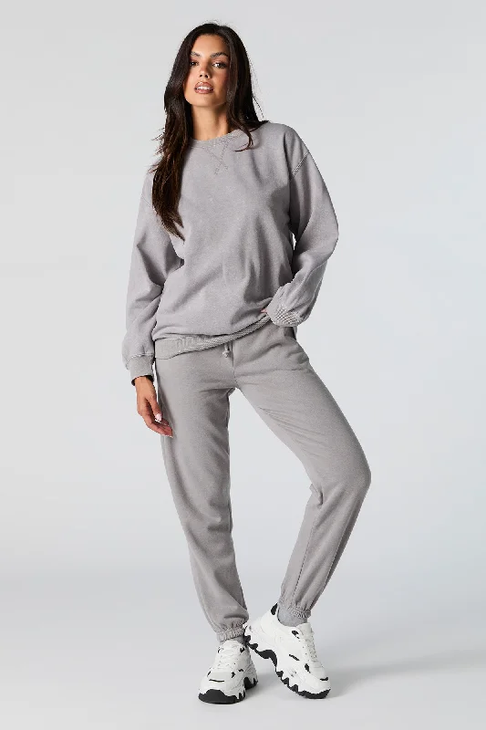 women's patched pantsWashed Fleece Jogger