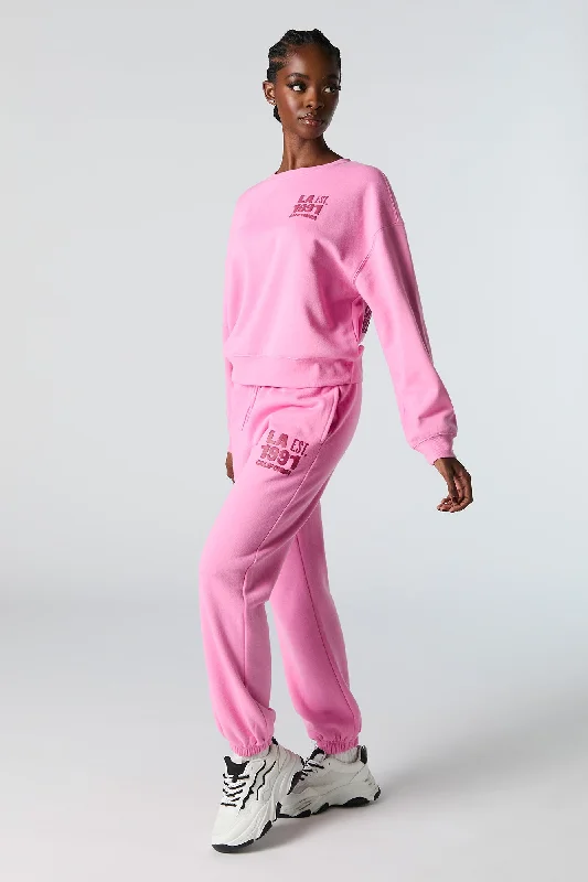 women's mid-rise pantsDestination Embroidered Fleece Jogger