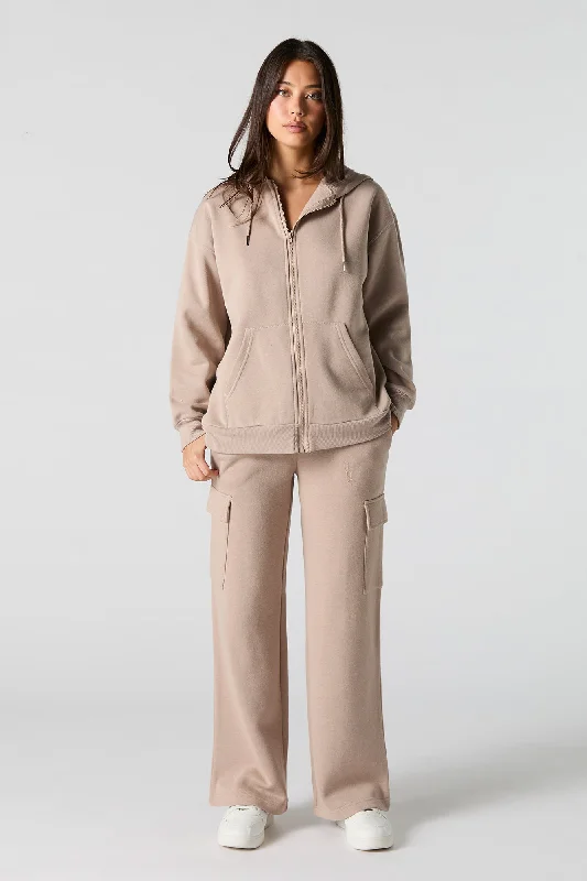 women's dress pantsFleece Wide Leg Cargo Sweatpant