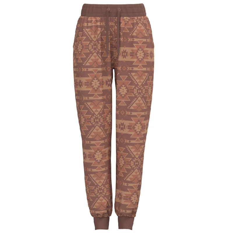 women's jogger pants"Telluride Jogger" Pink/Tan w/Aztec Pattern