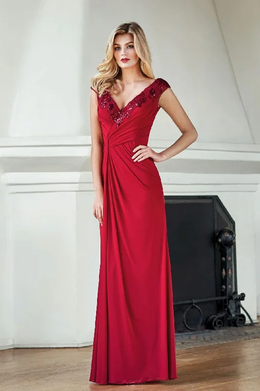 women's high-end dressesJade Couture J215061 V-Neck Stretch Illusion with Sequin Lace