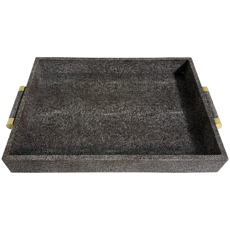 women's midi dressesFaux Shagreen Rectangular Tray with Handles