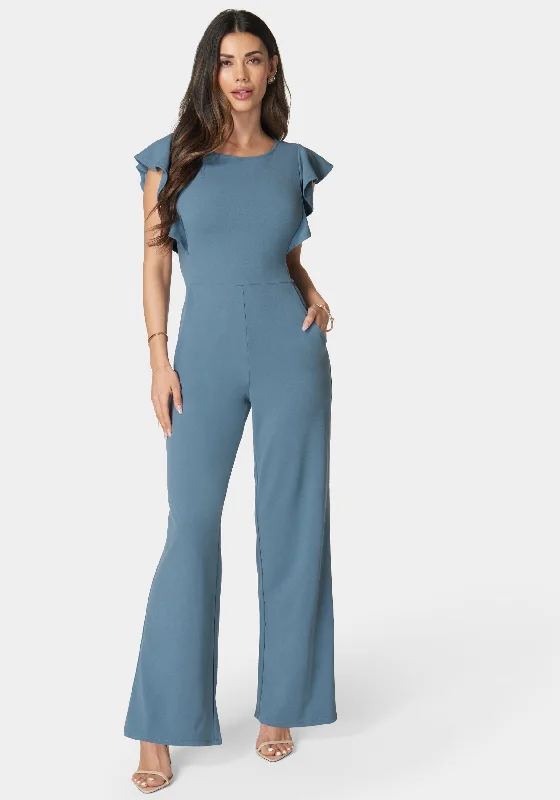 women's jumpsuits for fallFlutter Sleeve Core Jumpsuit