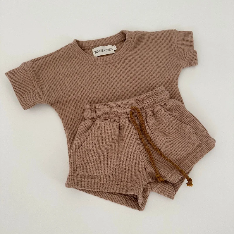 Asymmetric DressOakley Waffle Set in Brown