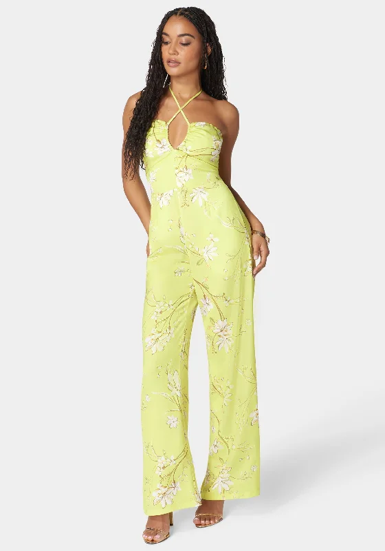 women's jumpsuits for winterPlunging Cut Out Vneck Jumpsuit