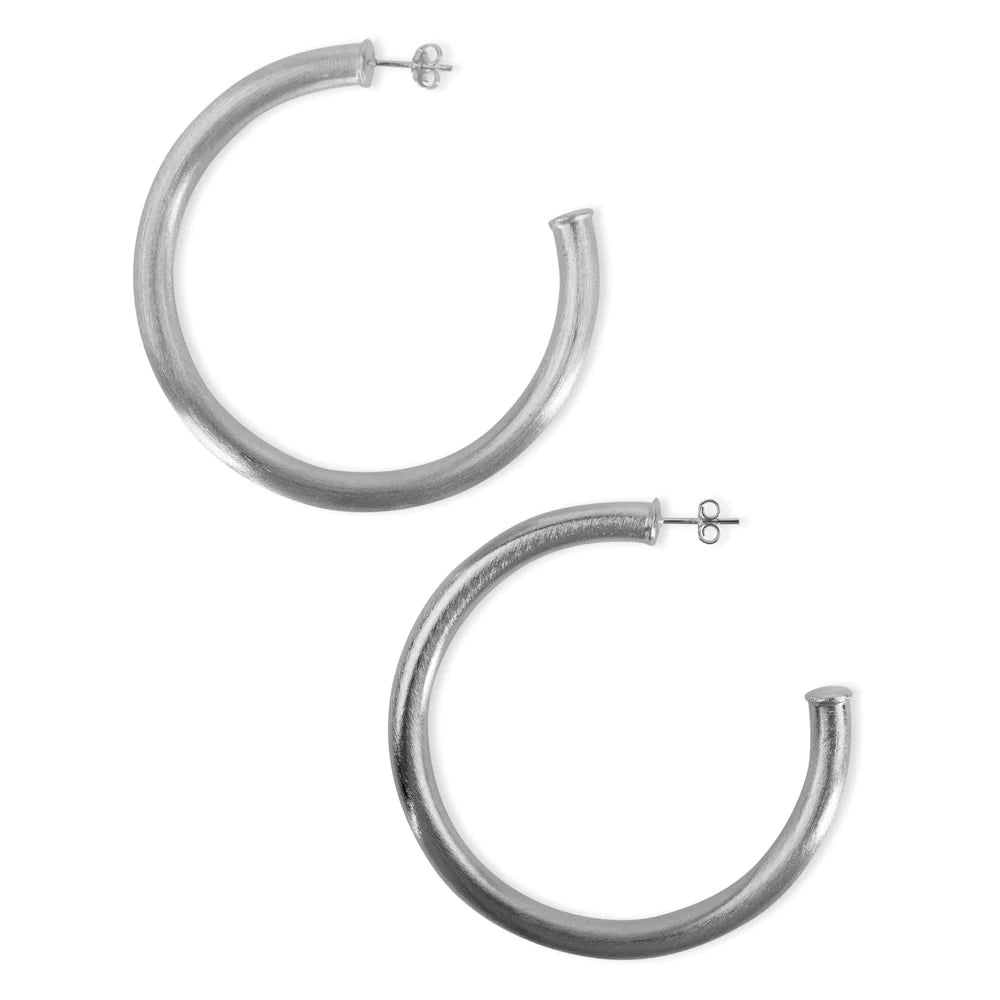 women's trendy dressesSheila Fajl Arlene Brushed Silver Hoops