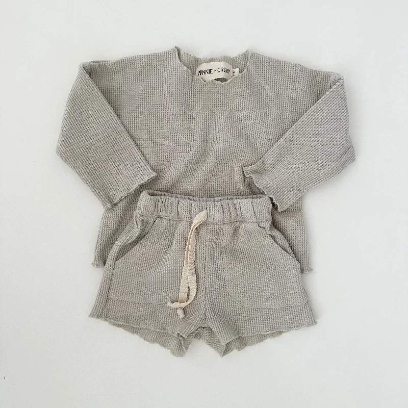 Chic DressSkylar Waffle Set in Light Grey