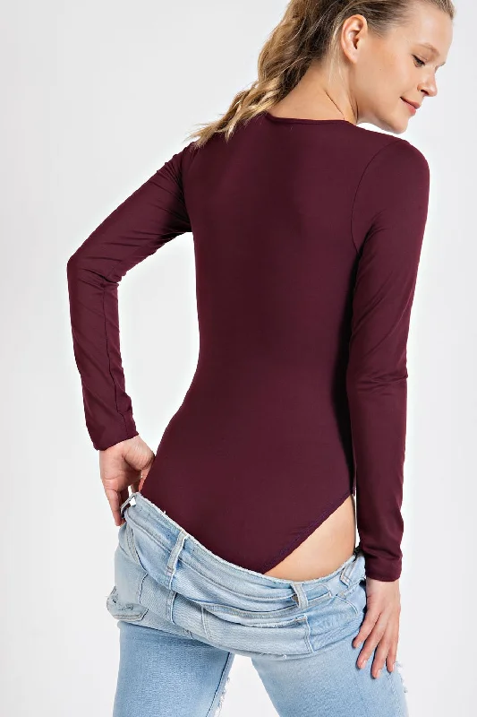 women's statement dressesThe Essential Burgundy Bodysuit