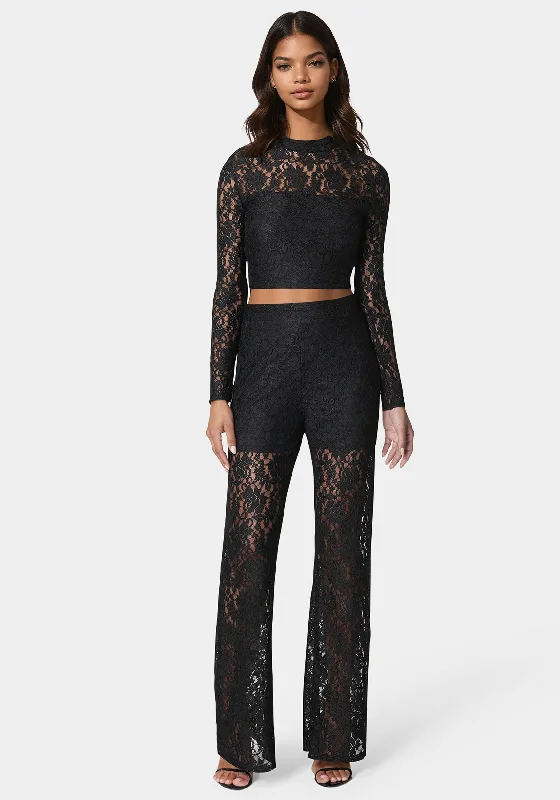 women's jumpsuits for pear-shaped bodiesTwo Piece Lace Jumpsuit